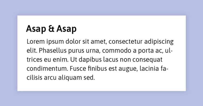 Fonts Combination: Asap and Asap