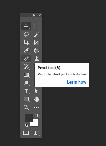 How to use pencil tool in Photoshop?