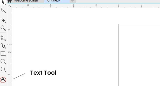 text tool  in CorelDraw